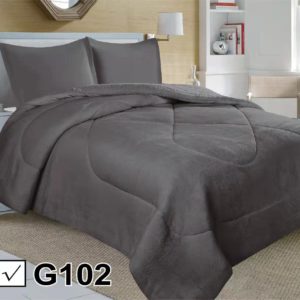 Cubrecama Gris con chiporro para invierno 2 plaza