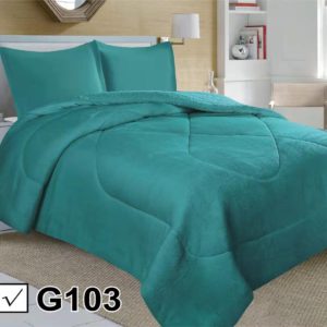 Cubrecama Turquesa con chiporro para invierno 2 plaza