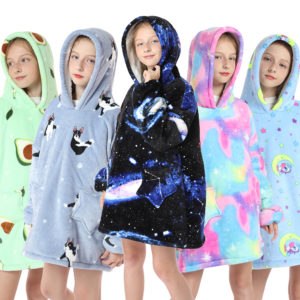 Pijama bata frazada polar polerón térmica de felpa niños 6-13